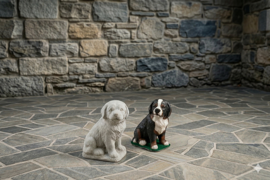 Berner Sennen en een Old English Sheepdog