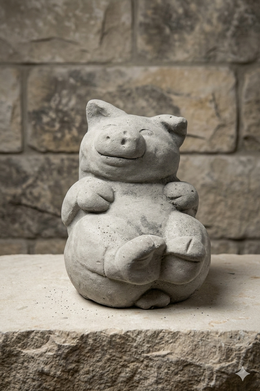 Grappig zittend Varken