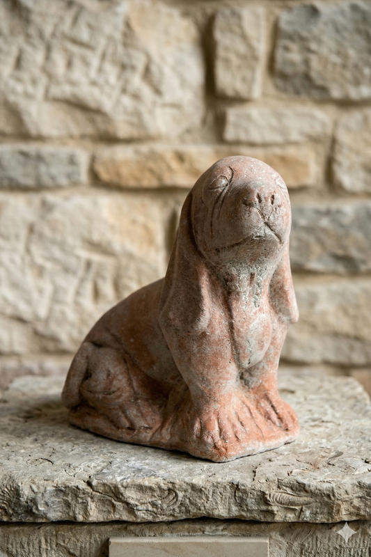 Zittende Basset hond